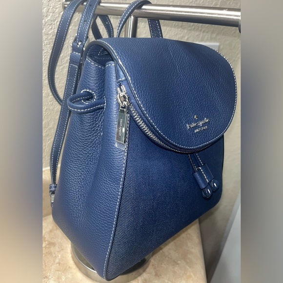 Kate Spade New York Leila Denim Medium Flap Backpack, NWT - Picture 3 of 16